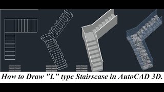 How to draw "L" Type staircase in AutoCAD 3D | Siraj Muhammad |.