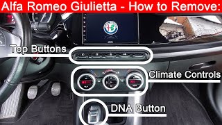 Alfa Romeo Giulietta Climate Control Removal, DNA Button Removal, Start&Stop, Lock, Buttons Removal