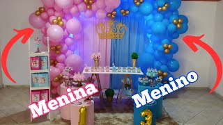 Tema de Festa MENINO E MENINA JUNTOS - O Arco Ficou Lindo !!!