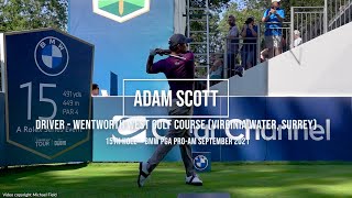 Adam Scott Golf Swing Driver (Face-on view & Slo-mo) Wentworth Golf Club (Surrey) September 2021.