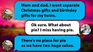 {iOS Texts} The Whole Family's Christmas Must be at My House Because It's Also My Twin's Birthdays