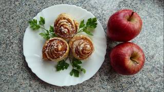 Blätterteigrosen mit Apfel