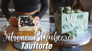 💚viereckige Torte für Taufe Junge ohne Fondant