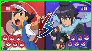 Pokemon Battle Pedia: Ash Vs Alain (Ash's Best Team)