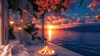 Calming Beachfront Villa Sunset ASMR 🌴 Nature Sounds for Relaxation and Sleep ✔ Scenic Sunset ASMR