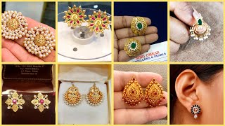 Trendy gold stud earrings designs collection|latest and unique gold stud earrings designs collection