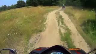 POV ATV through a forest