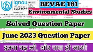 BEVAE 181 Solved Question Paper BEVAE 181 Important Questions BEVAE 181 Pervious Year Question IGNOU