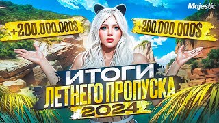 ЗАРАБОТАЛА 200.000.000$ С ЛЕТНЕГО ПРОПУСКА 2024 в GTA5 на MAJESTIC RP - ИТОГИ И ОБЗОР НАГРАД