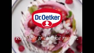 Dr. Oetker Pavlova ar ogām un šokolādes mērci