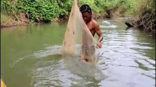 Net Fishing at pailin Province - Khmer Cast Net Fishing -Cambodia Traditional Fishing ( Part 72)