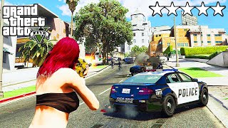 GTA 5 CRAZY GIRL FIVE STAR POLICE CHASE RAPAGE LOS SANTOS!