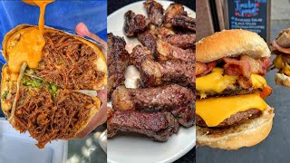 ASMR Cooking: Grilled Steak, Meat Burgers & Crunchy Fries Compilation | #asmrcooking