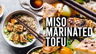 Easy Miso Marinated Tofu Cubes w Ginger (Vegan & Oil-Free)