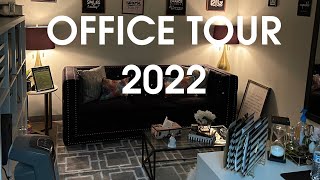 Black & White Office Tour 2022 #officetour #blackandwhite #grayandgold #officedecor