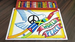 World Peace Day drawing | International Peace Day poster |Peace Day Poster drawing with oil pastels