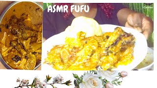 ASMR PLANTAIN FUFU + OGBONO SOUP MUKBANG (EXTREMELY CRUNCHY) #asmr