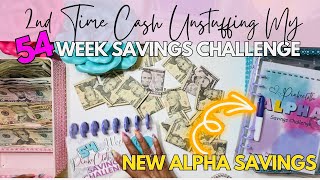 CASH UNSTUFFING 54 WEEK SAVINGS CHALLENGE | LOOK AT NEW A5 ALPHA SAVINGS CHALLENGE