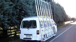 The Glass Racking Company 2.5M high extendable x 2.9M long drivers side glass van frail rack