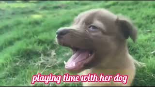 Playing time with her dog