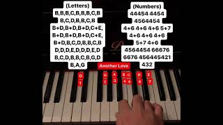 Another Love piano tutorial (letters and numbers)