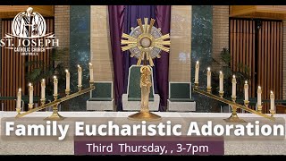 Family Eucharistic Adoration Third Thursday  3-7 PM   7/18/24