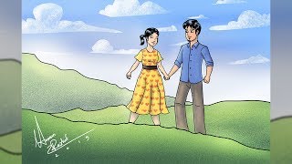 How to Draw a Couple Holding Hands | How to Draw Holding Hands Simple | Love couple Drawing