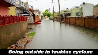 Road par paani bhar gaya 😢 || Going Outside In Cyclone Tautae || vlogs by tarun ||