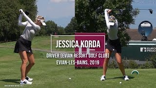 Jessica Korda Golf Swing Driver (FO & DTL), Evian Championship, Evian-les-Bains, July 2019.