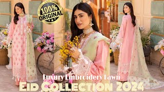 Luxury Embroidery Lawn - Raabi Zinnia D-1✨ | Eid Collection 2024 | Fancy Party Wears🌸 | Eid Special💝