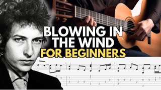 Blowing In The Wind - EASY Fingerstyle Guitar Tab For Beginners - $1 FLASH SALE