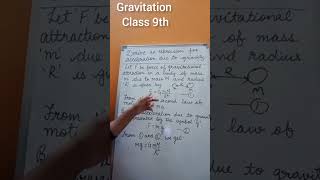 Derive an expression for acceleration due to gravity in terms of G,M and R || Gravitation