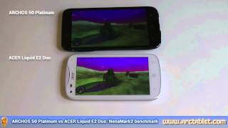 ARCHOS 50 Platinum benchmark vs Acer E2 Liquid: NenaMark2