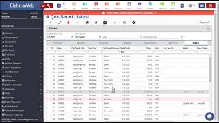 ElektraWeb ERP - Çek Senet Menüsü