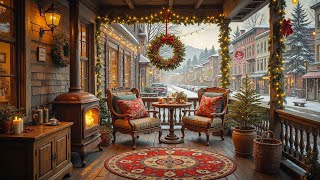 Cozy Balcony Ambience 🎄 Soothing Jazz for Studying, Working and Sleeping