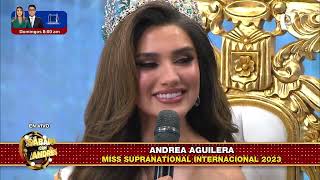 Andrea Aguilera, Miss Supranational Internacional 2023, en Sábado con Andrés