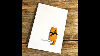 CARDMAKING Super simple cat handmade card