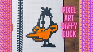 💕Pixel art Daffy Duck🦆Pixel art idea✍️ How to draw pixel art / How to draw pixel daffy duck💕♥️