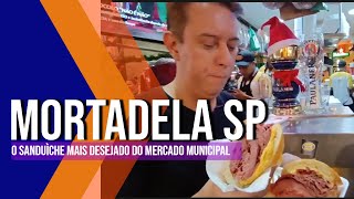 SANDUÍCHE DE MORTADELA - Chopp de trigo - frutas da estação - MERCADO MUNICIPAL DE SÃO PAULO