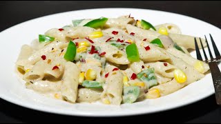 Creamy & Cheesy White Sauce Pasta | White Sauce Pasta | Pasta In White Sauce |