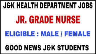 J&K Health Department Jobs 2024 | J&K New Jobs 2024 | J&K 12th Pass Jobs