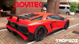 Lamborghini Aventador SV kitted with Novitec Exhaust! *Crackles!*