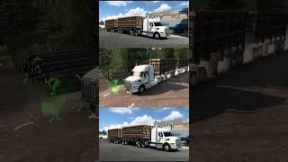 wooden b-train leaving the farm loaded #shorts #trailer #ats