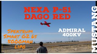 Nexa 1580mm P-51 Mustang Dago Red/Admiral GP10-400kv motor/Spektrum G2 Smart 6s 5000mAh lipo