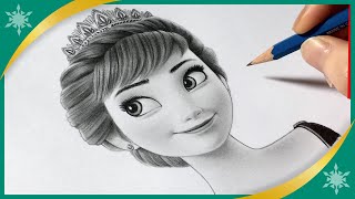 Drawing Anna❄️from ’Frozen’ Disney Princess. pencil sketch