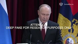 Misinformation Deepfake Research: Putin Testclip in english, with his real voice, lip synced video