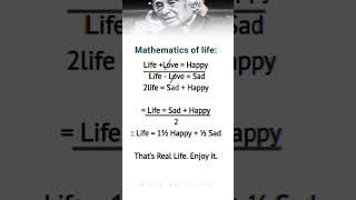 mathematics of life  real life is happy sad #ytshorts #viral #motivational  #good #trending #shorts