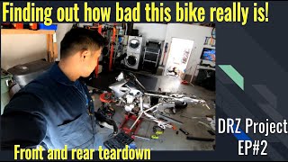 DRZ head bearing replacement and rear teardown | DRZ 400SM Rebuild | EP2