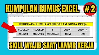 Rumus Excel Wajib Dikuasai Dalam Dunia Kerja || Part 2