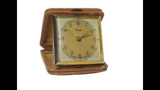 German Folding  mechanical travel alarm clock Kienzle #AntiqueClocksDepot